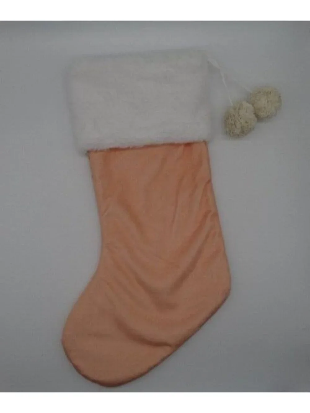 Disney Princess Christms Stocking Tiana Cinderella Belle Peach & White 20